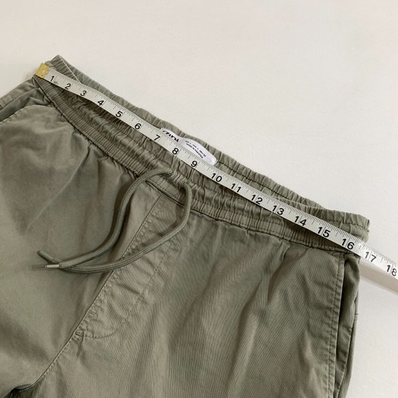 ZARA Jogger Khaki Green Mens Large Elastic Waist Drawstring Cotton Blend - Picture 13 of 16